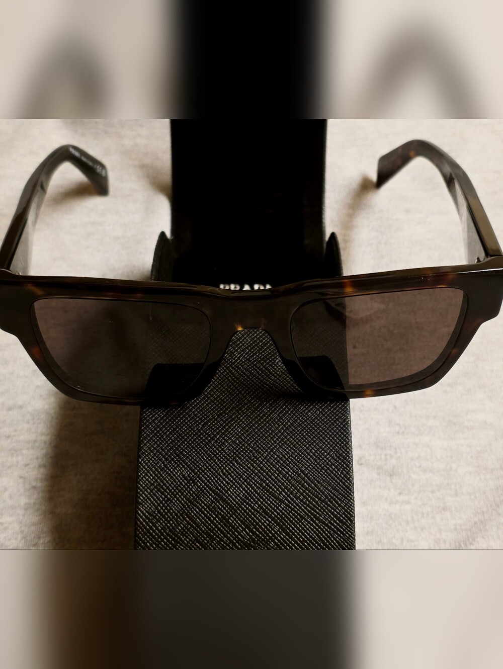Prada Rectangular Tortoiseshell Sunglasses - Brown Lenses